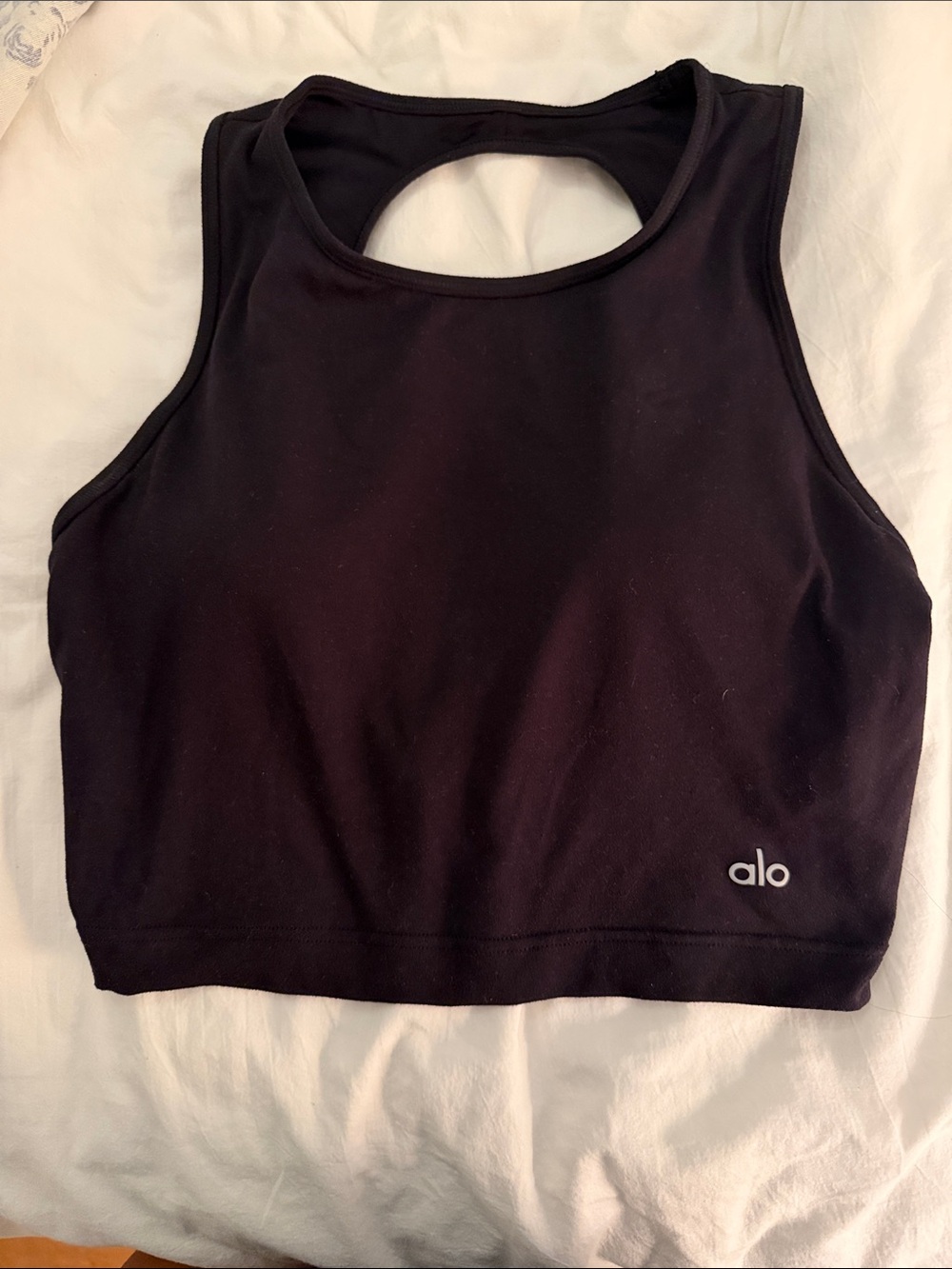 ALO Yoga Black High-Neck Cropped Sports Bra